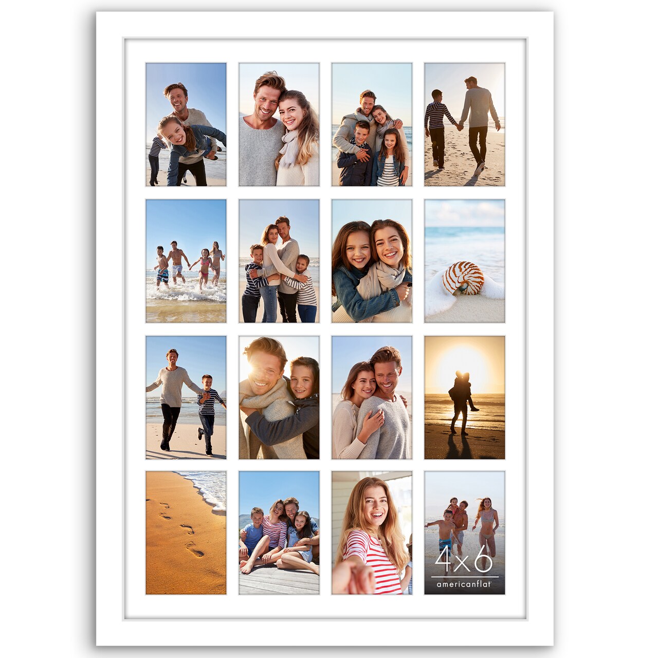 Americanflat 18x26 Collage Picture Frame - Use as Sixteen 4x6 Picture Frame Openings or One 18x26 Photo Frame Made of Engineered Wood with Polished Plexiglass
